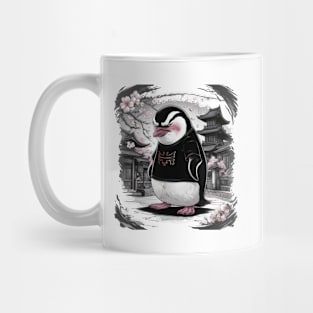 Sulky Penguin Japanese Art Print Mug